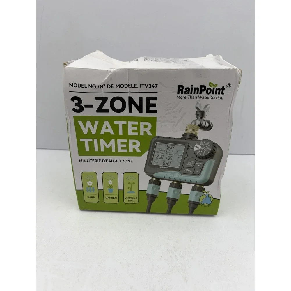 RAINPOINT‎ 3 Zone Sprinkler Timer with Brass Inlet Water Timer for Garden